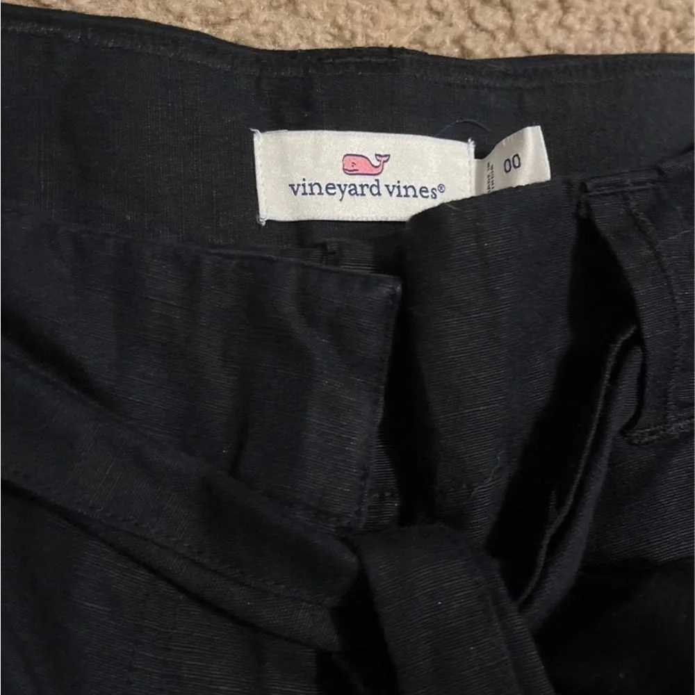 Vineyard Vines cotton linen black pants, size 00 - Picture 3 of 3